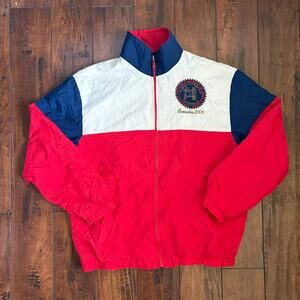 Vintage King Louie Windbreaker Jacket Mens S Red Colorblock 2000 Machinist Union